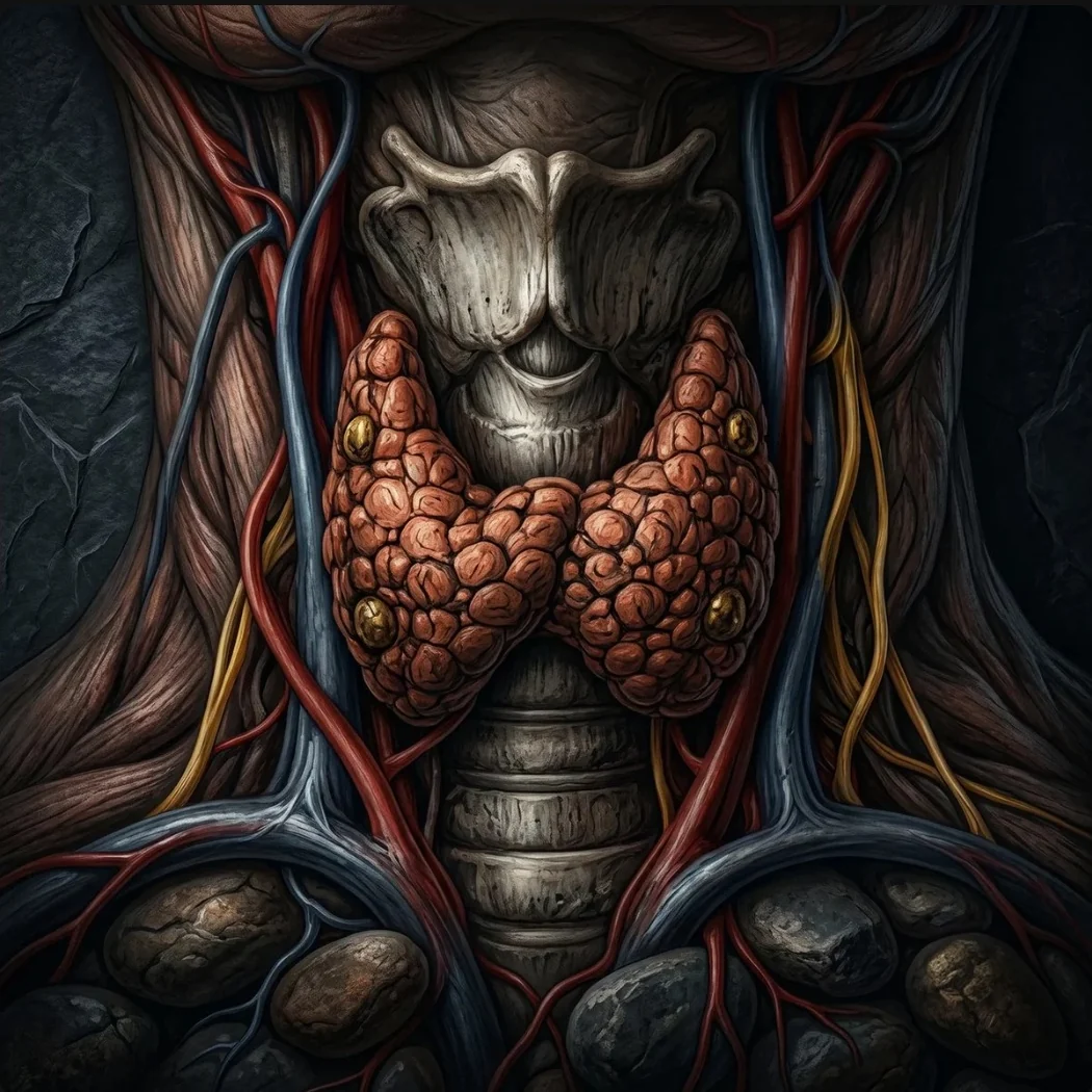 Ilustración de la glándula tiroides